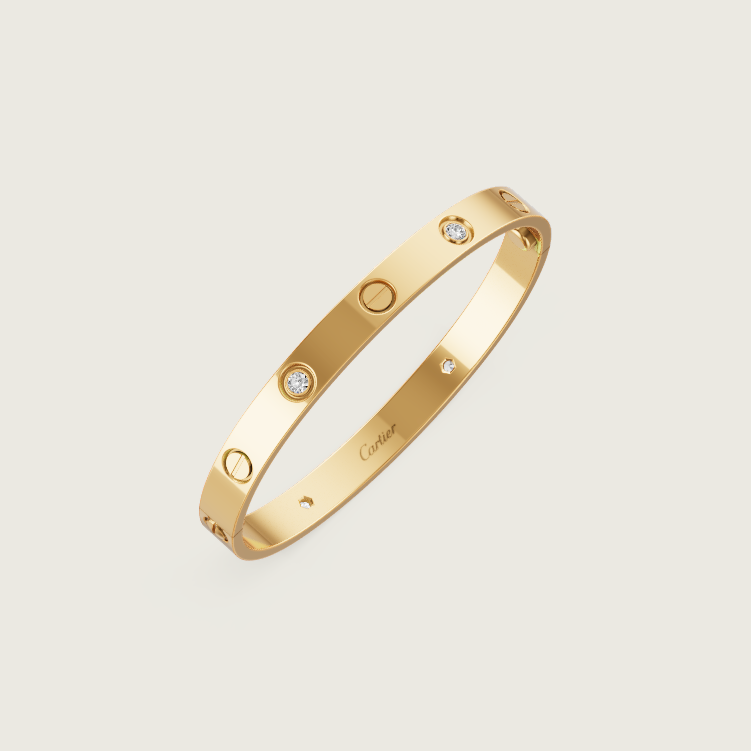 Cartier Bangle | LOVE Bracelet, Classic Model, 4 Diamonds (High Copy)