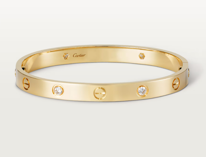 Cartier Bangle | LOVE Bracelet, Classic Model, 4 Diamonds (High Copy)