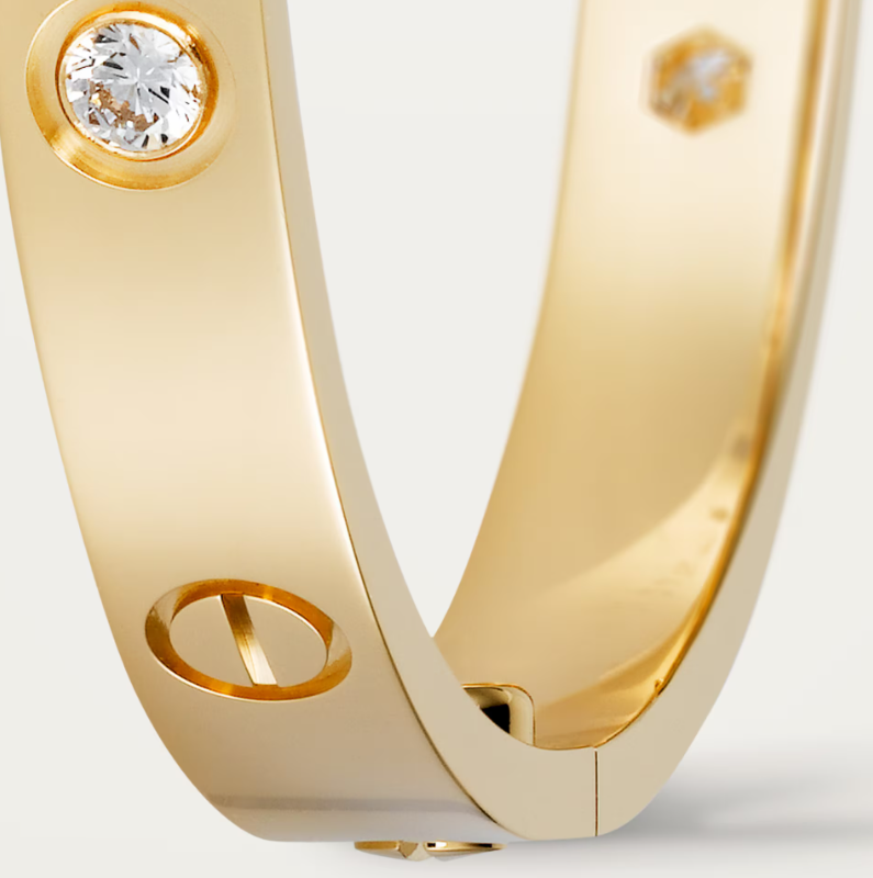 Cartier Bangle | LOVE Bracelet, Classic Model, 4 Diamonds (High Copy)